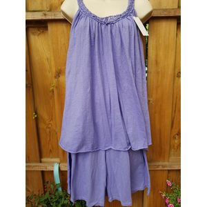 Dames top met broekje plus size paars 42/46