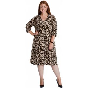 Korte tweekleurige jacquard jurk