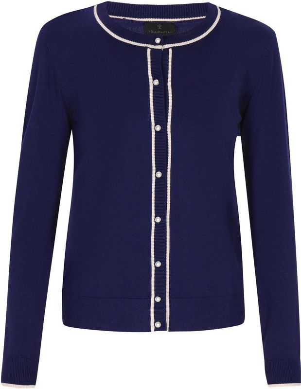 DreiMaster Klassik Gebreid vest  navy / wit