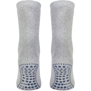 Topsocks huissokken met antislip noppen kleur: grijs maat: 43-46