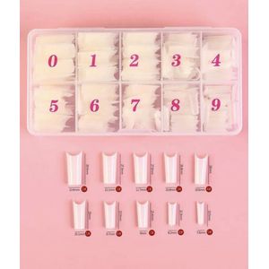 Nageltips | Nepnagels | Kunstnagels | Plaknagels | Verlenging | Wit | Beige | Acrylnagels | Gelnagels | Recht | Ballerina | 500 stuks