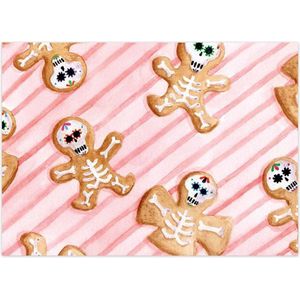 Halloweenkaarten | Set van 5 | Skelet koekjes | Illu-Straver