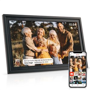 Digitale Fotolijst 15.6 inch - XL - FULL HD - Frameo App - Fotokader - WiFi - IPS Touchscreen - 32GB - Zwart - Decoratie