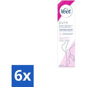 Veet Ontharingscrème Pure Normale Huid 100 ml - Voordeelverpakking - 6 stuks