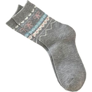 Herfst-/wintersokken - 2 paar - Kerstsokken - Met strikpatroon - Dikke, warme herfst-/wintersokken - Sokken - Kerst slouch sokken - Voeg toe aan de kerstsfeer - Geschikt als cadeau of persoonlijk gebruik