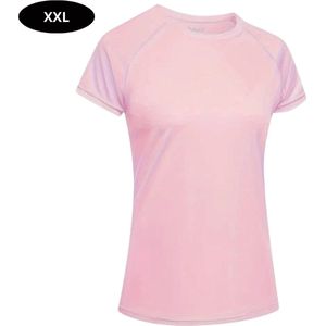 Nivard Sportshirt Dames - Sport - Fitness - Compressie Shirt - Corrigerend Hemd - Sportkleding - Vrouwen - Roze - XXL