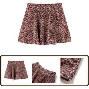 Kinderrokje - Luipaardprint - Maat 128 - Oudroze Kinderrokje - Meisjeskleren - Luipaard Print - Kindermode - Polyester Kleding