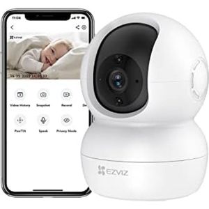 EZVIZ Wifi-IP-camera, bewakingscamera voor binnen, draaibaar, 1080p, twee-weg audio, bewegingsdetectie, IR-nachtzicht, babyfoon compatibel met Alexa, TY2