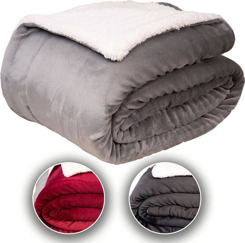 Komfortec - Sherpa Deken - Flanel en Sherpa - Warmteklasse 450 g/m²