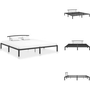 vidaXL Metalen Bedframe - 210 x 190 x 63 cm - zwart - Bed