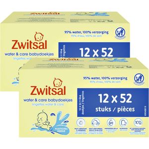 Zwitsal - Billendoekjes- Water & Care met Zwitsalgeur - 1248 babydoekjes - 24 x 52 stuks