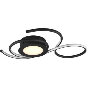 LED Plafondlamp - Plafondverlichting - Torna Jivino - 36W - Aanpasbare Kleur - Dimbaar - Rond - Mat Zwart - Aluminium