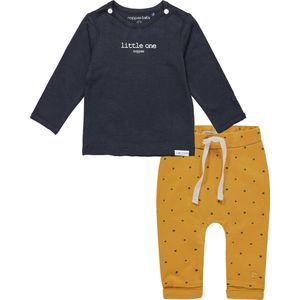 Noppies - Kledingset - 2delig - Broek Kris Oker met sterretjes - Shirt Hester Charoal - Maat 56