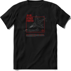 AV-8B Vliegtuig T-Shirt | Unisex leger Kleding | Dames - Heren Straaljager shirt | Army F16 | Grappig bouwpakket Cadeau | - Zwart - XXL