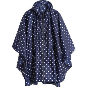 Regenponcho met capuchon waterdicht Donkerblauwe stippen One Size