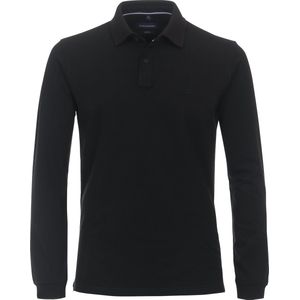 CASA MODA comfort fit polo lange mouw - zwart