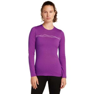 Icebreaker Merino 200 Oasis Mountain Pulse Lange Mouwen Basislaag Paars S Vrouw