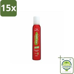 15 x Wella – New Wave Boost – Volumemousse – 200 ml - Grootverpakking - Haarmousse - Volume - Lift - Haarkleur - Haartypen