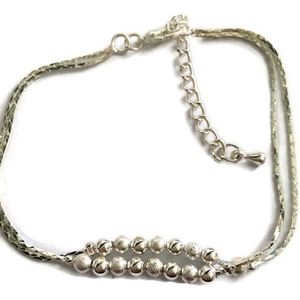 Petra's Sieradenwereld - Enkelbandje dubbel bolletjes