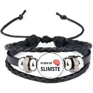 Akyol - ik ben de slimste armband zwart - Quotes - slimme mensen - de slimste - verjaardagscadeau - verjaardag - cadeau - kado - geschenk - gift