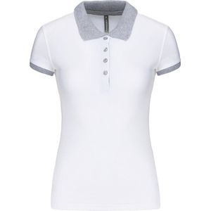 Kariban Piqué-damespolo tweekleurig K259 - White / Oxford Grey - XXL