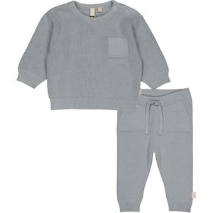 Levv Baby kledingset jongens Trui Evi en Broek Orenzo Blue Grey maat 80