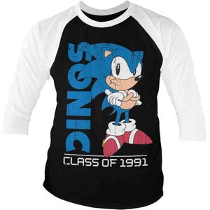 Sonic The Hedgehog Raglan top -M- Class Of 1991 Zwart/Wit