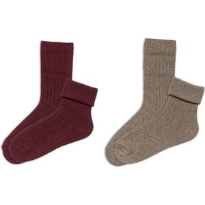 RAFRAY Warme Wintersokken voor Dames – 2 Paar Zachte Sokken zonder Elastiek – Oprolbaar of Omvouwbaar – Premium Katoen – Cadeaudoos – Maat 36-40