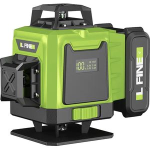 16 Lijnen - 4d Laser - Kruislijn Laser - Kruislaser - Lijn Laser - Groen - Met Koffer - Met Accu - 515nm