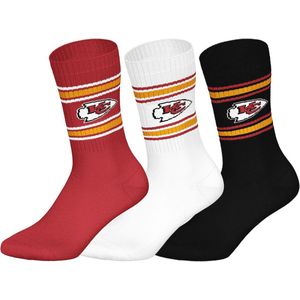 Crew Socks 3-pack - Rood/Wit/Zwart - Maat 43/46 - Perfect voor Sport en Dagelijks Gebruik