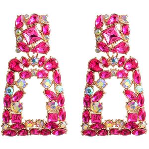 Capri Color Oorbellen - Roze | Oorhangers | 6,5 x 3,5 cm | Fashion Favorite