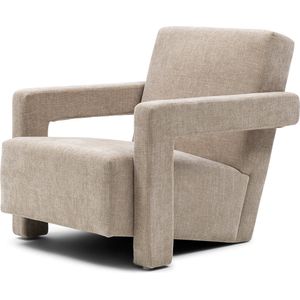 Riviera Maison Messina Armchair Soft Walnut - Polyester, Rubberhout - Soft Walnut - 73.0x93.0x75.0 cm