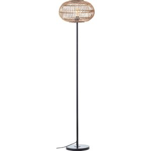 Brilliant Woodball - Vloerlamp - E27 max 1x60W - Zwart/Rotan