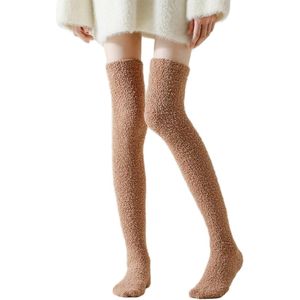 Overknee sokken voor de herfst en winter - 18 x 60CM - lange, warme slaapsokken voor dames in de winter - glijdt niet gemakkelijk uit - zorgt ervoor dat je voeten de hele nacht slapen - herfst- en winterbenodigdheden
