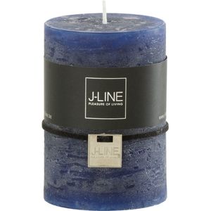 J-Line cilinderkaars - donkerblauw - 48U - medium - 6 stuks