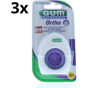 GUM Ortho Floss - 3 x 50 stuks - Voordeelverpakking