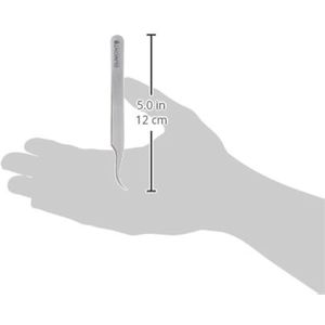 Zwitserse precisie pincet - gebogen punt - handgesmeed - roestvrij staal