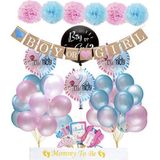 Gender Reveal Versiering Feest Pakket Babydouche - fotoprops, slingers, ballonnen en gender reveal ballon XXL- Decoratie Babyshower geboorte kind Baby Shower Jongen of Meisje