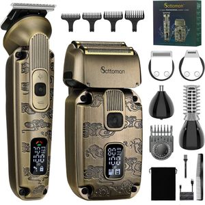 Scttomon 5-in-1 Trimmer en Scheerapparaat Set voor Mannen – Foliescheerapparaat, Baardtrimmer, Haartrimmer, Precisietrimmer, Neustrimmer en Lichaamstrimmer – Elektrisch, Draadloos & Waterdicht – Geschikt voor Baard, Hoofd en Gladde Scheerbeurten