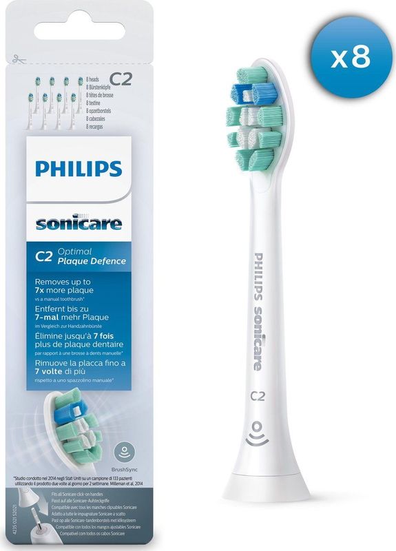 Philips Sonicare C2 Plaque Defence HX9028/10 - Opzetborstels - 8 stuks