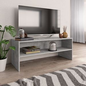 The Living Store TV-meubel Vintage - Bewerkt hout - 100x40x40 cm - Betongrijs