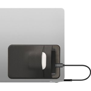 kwmobile elastische harde schijf hoes - Compatibel met Portable SSD SanDisk, Samsung T7, Crucial X8, HDD - Met twee opbergvakken 10 x 7 cm - Externe SSD houder in zwart