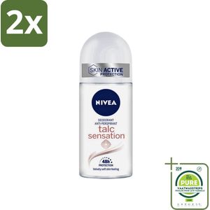 Nivea - Deo Roll-On - Talc Sensation - Anti-Transpirant - 50 ml - Voordeelverpakking - 2 stuks - NIVEA deodorant - Anti-transpirant