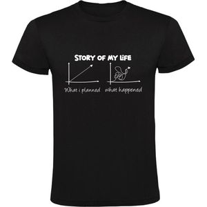 Story of my life Heren T-shirt | leven | plannen | werk | agenda | druk | school | Zwart