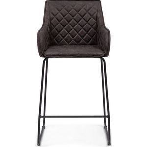 Riviera Maison Barkruk Met Rugleuning - Frisco Drive Counter Stool - Bruin