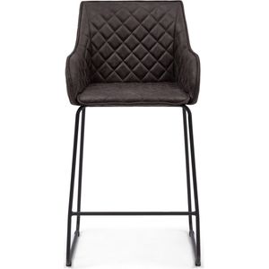 Riviera Maison Barkruk Met Rugleuning - Frisco Drive Counter Stool - Bruin
