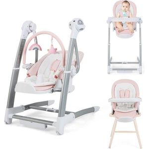 PolkaHome Elektrische wipstoel - Baby swing elektrisch - Elektrische schommelstoel - Elektrische schommelstoel baby