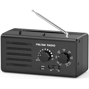 Noodradio - Solar Opwindbaar - Solar powerbank - Zonneenergie - Survival Noodpakket - Zaklamp Oplaadbaar - AM/FM - Noodrantsoen - Grijs