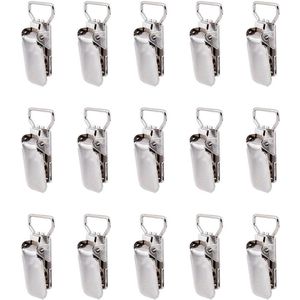 15 stuks ijzeren zware tapijtclips - 42 x 23 mm, platina metalen clip wandclips tapijtgrijpers voor hangende tapijten