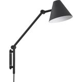 Lucande - wandlamp - 1licht - staal - H: 25 cm - E27 - zandzwart, wit
